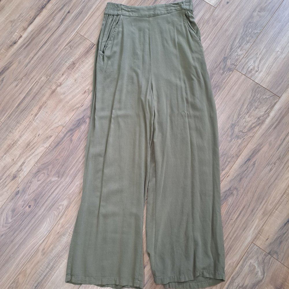 High-waist Wide-leg Army green Japna pants